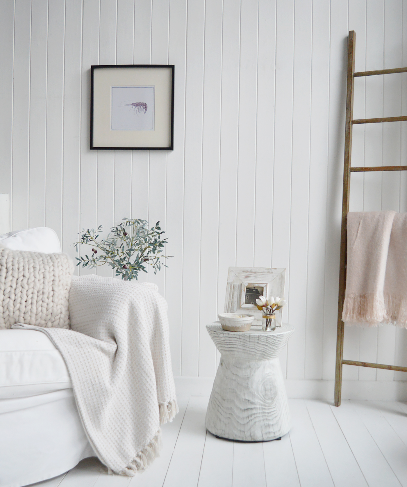 esigned for coastal interiors, the Whitehaven Table pairs effortlessly with soft linens, woven baskets, and pale woods.